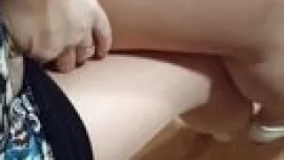 Eager waiting and masturbating on a chair