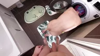 She's stuck in the washing machine again