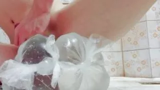 Solo bath playing with my favorite toy with a condom is enjoyable, pleasant and passionate.