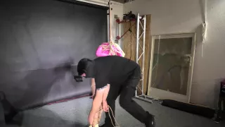 Marie M Bound And Gagged In Shiny Nylon Jacket And Shorts