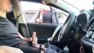 Parking Lot: She Can't Stop to Watch My Hard Cock Exposed Big Dick