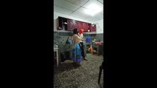 The stepcousin lifts it up without touching it