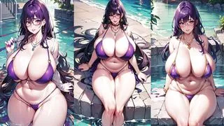 Bikini Babes Showing Off Big Tits Poolside