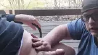 italian sausage for lunch on johnnys deck in sandusky ohio! #jimmmyflufferporn email jimthedicksucker at yahoo