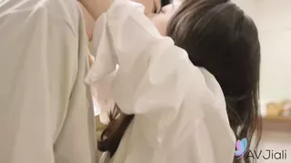 Sexy Chinese girl Yuli with her boyfriend in gentle sex action.