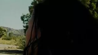 Gorgeous tanned babe enjoys outdoor fuck