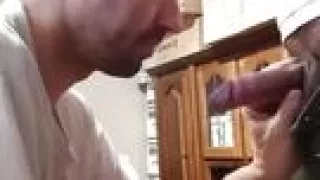 Little Whore Soack His Friends Cock in a Pot of Yogurt Before Sucking It off