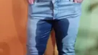 Mature BBW strips in the basement, pees in her pants and gets herself good with a vibrator