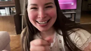 Deep Blowjob From Slutty Stepsister Long Masturbation With Mouth, Dirty Talk And Deliciously iImpaled On Brother's Cock