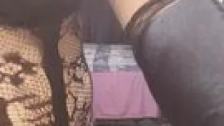 Amateur Indian CD Sissy Susi crossdresser in black fishnet lingerie