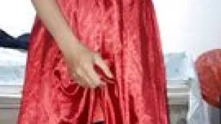 Pink Dress Masturbation In Front Of Mirror