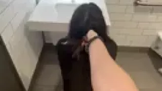 Teen wants to try something new and fucks stranger in the Walmart restroom