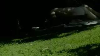 Busty slut gets a facial after a hot outdoor fuck