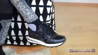 Bold & Unique: Sweaty Ski Socks, Sneakers & Black Jeans Tease