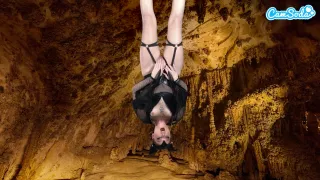 Camsoda - Hot Amateur Teen in Bat Costume Masturbates Upside down has Epic Orgasm