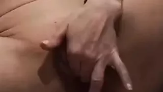 Spanish woman rubbing her big and opening it with her fingers