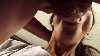 College slut with big tits got her cute face covered with cum