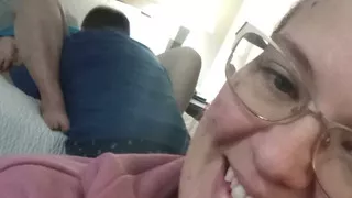 Cuckquean POV - Real Cuckquean Wife Films Her Husband Making Another Girl Cum Hard From Her Seat In The Hotel Cuck Chair