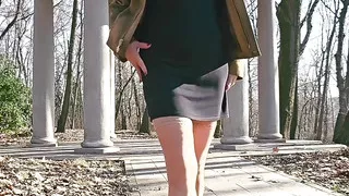 Mature Lady Having Fun Outside