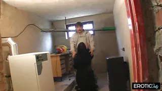 Janitor Krause fucks the little slut next door