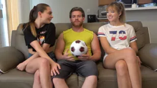 A sizzling game of strip soccer with newcomers River and Derek