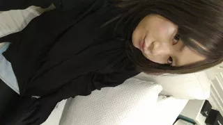 A cross-dressing boy took off his clothes and masturbated while wearing tights all over his body.