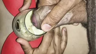 Wife eating cum with milkshake