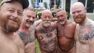 50, 61, 69, & 71 year old Mature Daddies Gang Bang 36 year old Ginger Slut outside