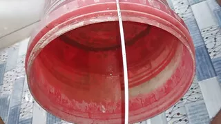 Stepsister has picked up the bucket from the cock