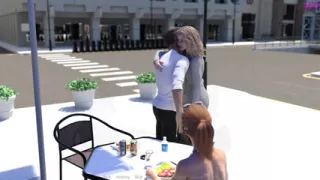 My stepbrother 's wife #36 While having lunch with Jennifer, John met with Justine-highlight