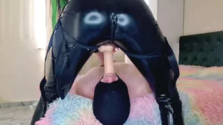 Deepthroat training. Dominatrix Nika trains slave's throat with her strapon. Sexy ass