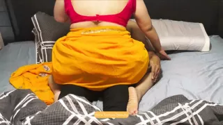 Saree Sex: Hotwife's Sensual Bedroom Fun with Her Cuckold Husband's Boss - SFW
