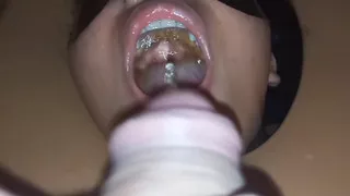 Making my slave clean my feet and swallow through her nose part 2/2