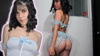 The sexy hot Laura wears a dress with a very short skirt , and causes her to fuck her before she leaves .