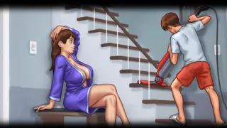 Summertime Saga 03 - Pervert Slut With Huge Big Boobs Loves Making Him Very Horny - Big Boobs MILF Porn Game