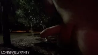 Straight guy goes flashing his dick in park in this risky dare.