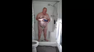 Big Chubby Bear in the Shower