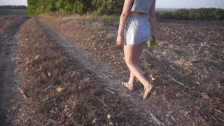Walking Outdoors And Flashing Ass Under Skirt