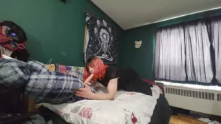 Ashley Having Fun Practicing Deepthroat on Her Dildo