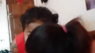 Threesome with two Asian women give blowjob