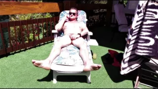 Tanning Naked and Getting Horny