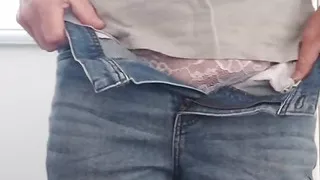 CD Hides Behind Jeans and T Shirt