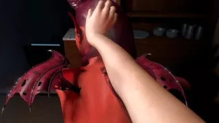 Shemale Dickgirl Fucks Demon Girl on a Stormy Night