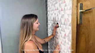 Young French girl tests for the first time the glory hole with a big cock