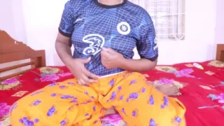 Pressing my boobs & oil Massage