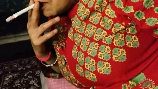 Sexy lady fingering her hot body part enjoy with smoking cigarette