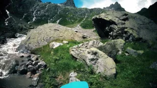 Young couple having naughty sex in the mountains POV