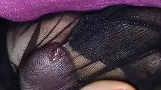 Footjob in nylonsocks for a costumer request