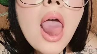 Cali alone at home masturbates until she gets her milk out of her fat vagina