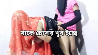Stepson gets sexually aroused by seeing his stepmother wearing a saree and fucks her